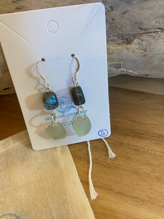 925 Sterling Silver and Labradorite earrings